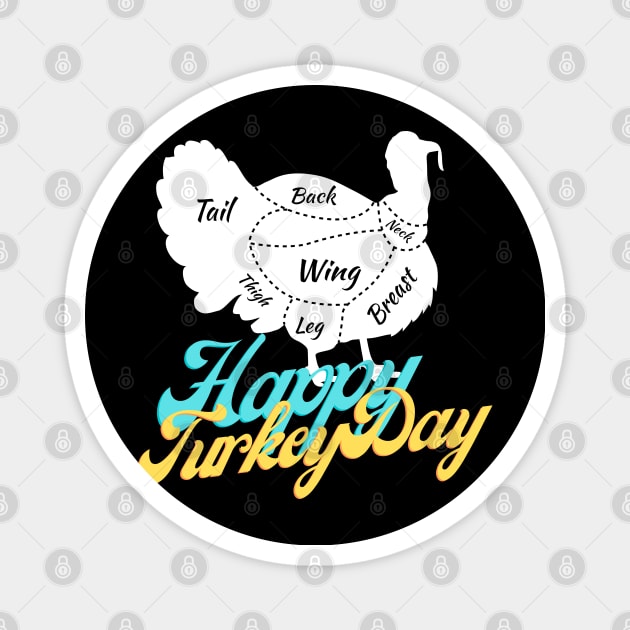 Happy Turkey Day Magnet by MAii Art&Design